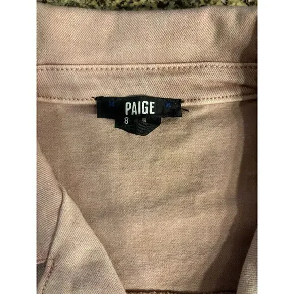 Paige Mayslie Jumpsuit in Vintage Rouge Glow Pink Short Sleeve Sz‎ 8 - Picture 4 of 16